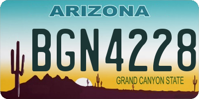 AZ license plate BGN4228