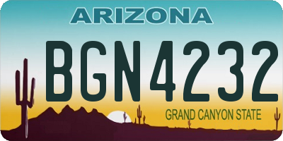 AZ license plate BGN4232