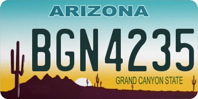 AZ license plate BGN4235