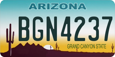 AZ license plate BGN4237