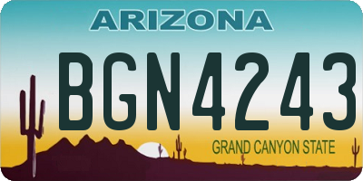 AZ license plate BGN4243
