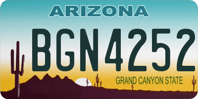 AZ license plate BGN4252