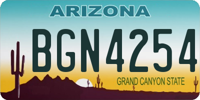 AZ license plate BGN4254