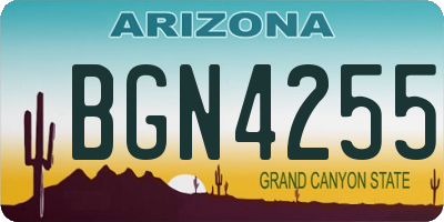 AZ license plate BGN4255
