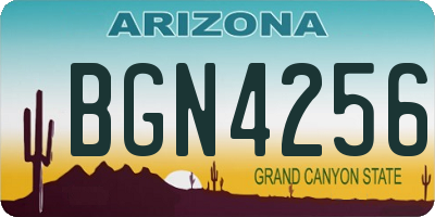 AZ license plate BGN4256