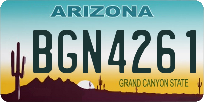 AZ license plate BGN4261