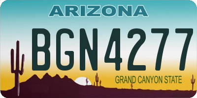 AZ license plate BGN4277