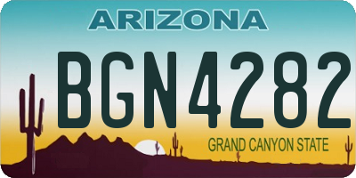 AZ license plate BGN4282