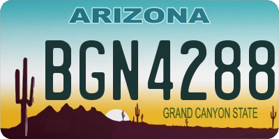 AZ license plate BGN4288