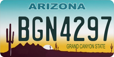 AZ license plate BGN4297