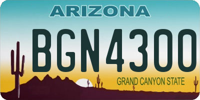 AZ license plate BGN4300
