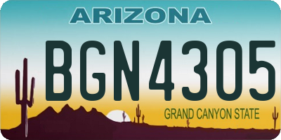 AZ license plate BGN4305