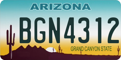 AZ license plate BGN4312