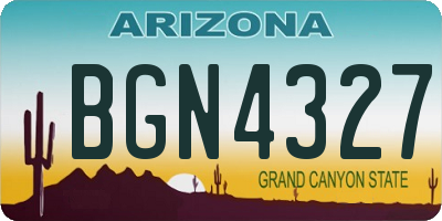 AZ license plate BGN4327