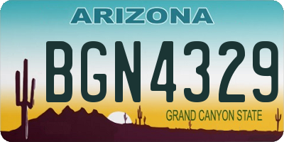 AZ license plate BGN4329