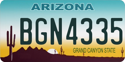 AZ license plate BGN4335