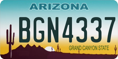 AZ license plate BGN4337