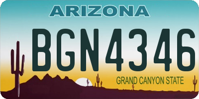 AZ license plate BGN4346