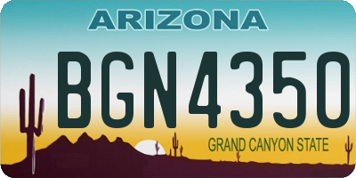 AZ license plate BGN4350