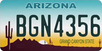 AZ license plate BGN4356