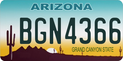 AZ license plate BGN4366