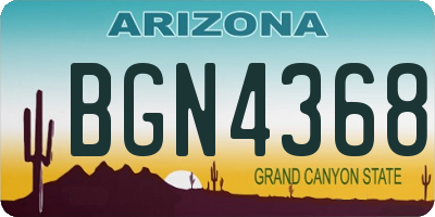 AZ license plate BGN4368