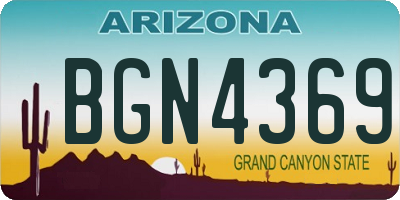 AZ license plate BGN4369