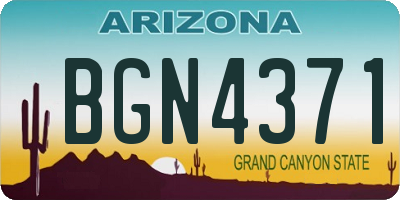 AZ license plate BGN4371
