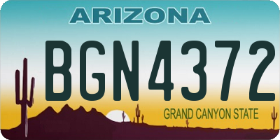 AZ license plate BGN4372