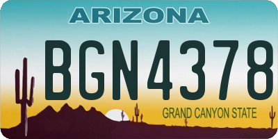 AZ license plate BGN4378