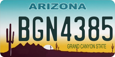 AZ license plate BGN4385
