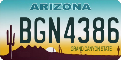 AZ license plate BGN4386