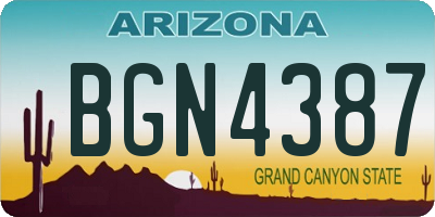 AZ license plate BGN4387