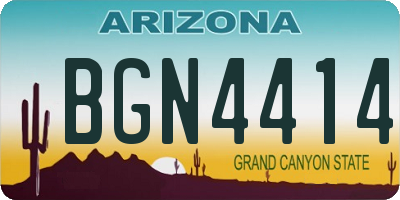 AZ license plate BGN4414