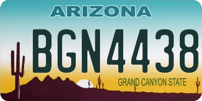 AZ license plate BGN4438