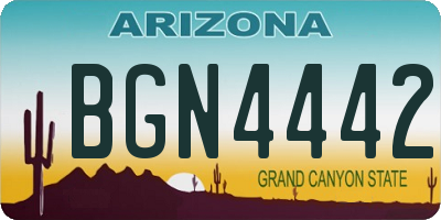 AZ license plate BGN4442