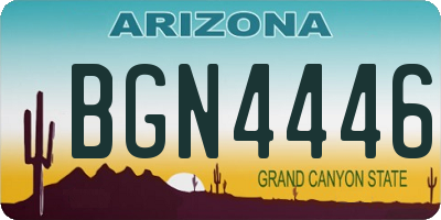 AZ license plate BGN4446