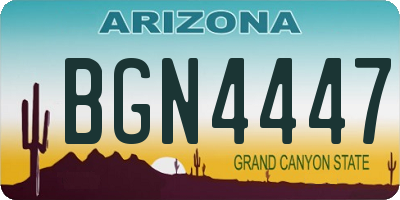 AZ license plate BGN4447