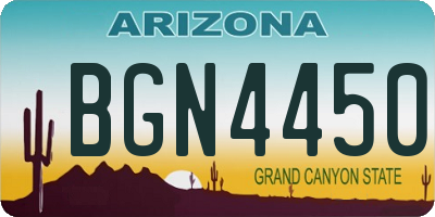 AZ license plate BGN4450