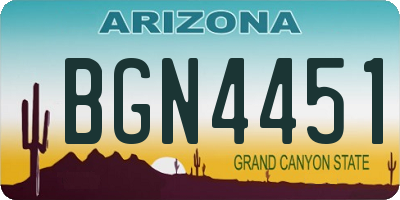 AZ license plate BGN4451