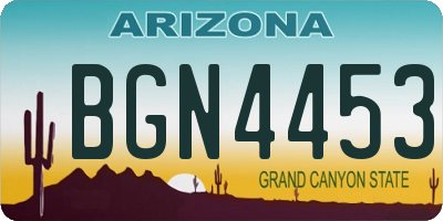 AZ license plate BGN4453