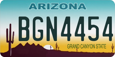 AZ license plate BGN4454