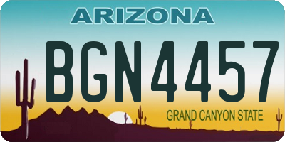 AZ license plate BGN4457