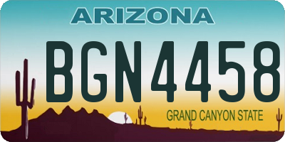 AZ license plate BGN4458