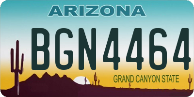 AZ license plate BGN4464