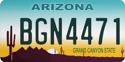 AZ license plate BGN4471