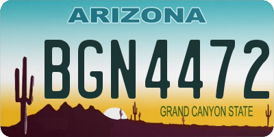 AZ license plate BGN4472