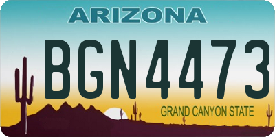 AZ license plate BGN4473