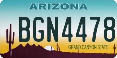 AZ license plate BGN4478