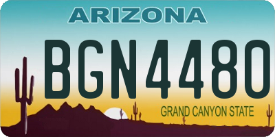 AZ license plate BGN4480